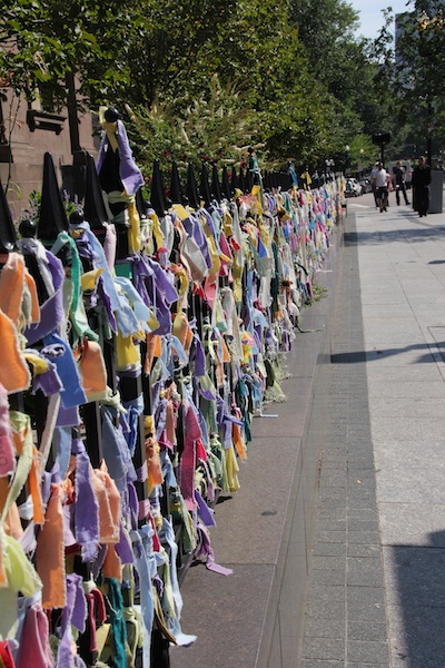 Prayer flags for victims of the Boston bombing.